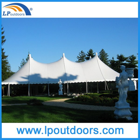赛尔特工厂定制 便宜欧式白色尖顶钢制绳拉户外婚礼帐篷