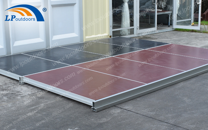室外铝合金活动篷房选用防腐复合卡式木地板作为地板配件的优势