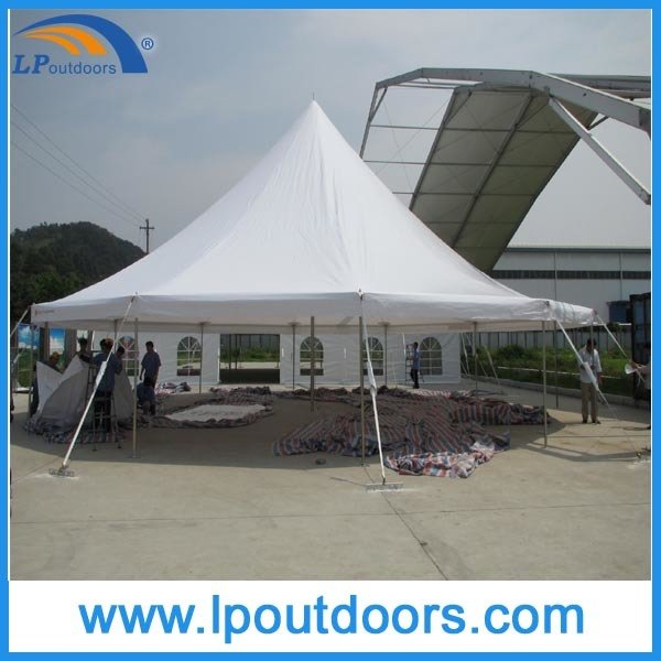 高质量15米钢管白色圆顶婚礼活动高山绳拉帐篷 可配置透明窗户