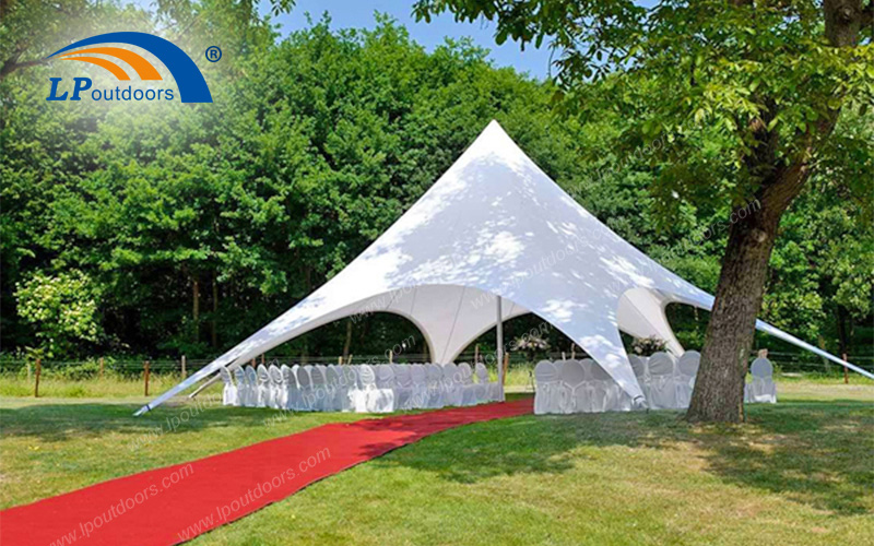 户外防水PVC篷布铝合金支架广告展览星形天幕六角帐篷同样适合室外婚礼酒席宴会聚会活动